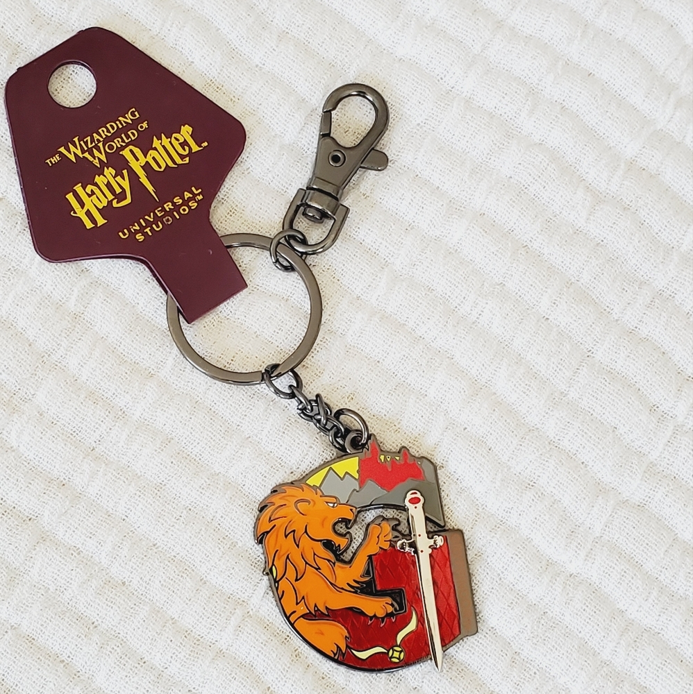 Harry Potter Gryffindor Key Chain, Gunmetal Hardware, NWT,